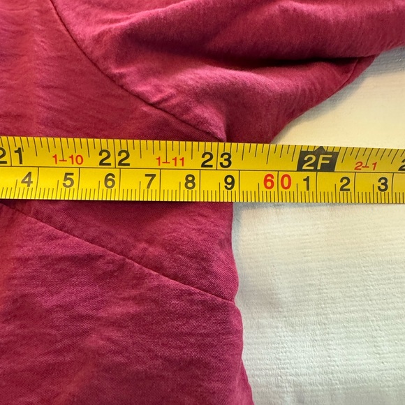 Laura Scott Burgundy Blouse Concealed Placket with Roll up button sleeves 1X - Picture 8 of 12